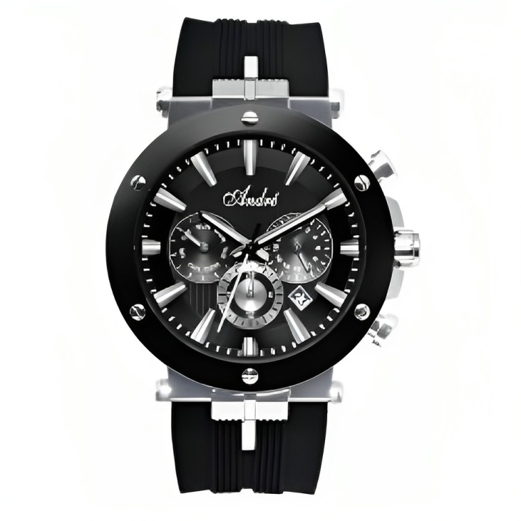 Reloj Caballero Deportivo Andre Manilla Silicona Color Negro